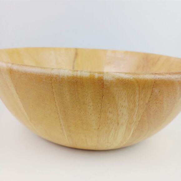 Dansk VTG Blonde Wood Serving / Salad Bowl – Danish Modern MCM Stamped Malaysia - Picture 4 of 5